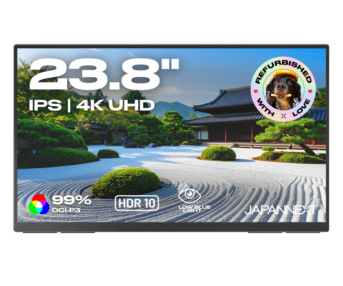 Écran portable Japannext 23,8 pouces 4K UHD IPS HDR reconditionné, noir