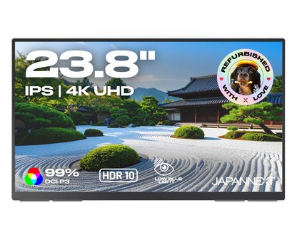 Écran portable Japannext 23,8 pouces 4K UHD IPS HDR reconditionné, noir