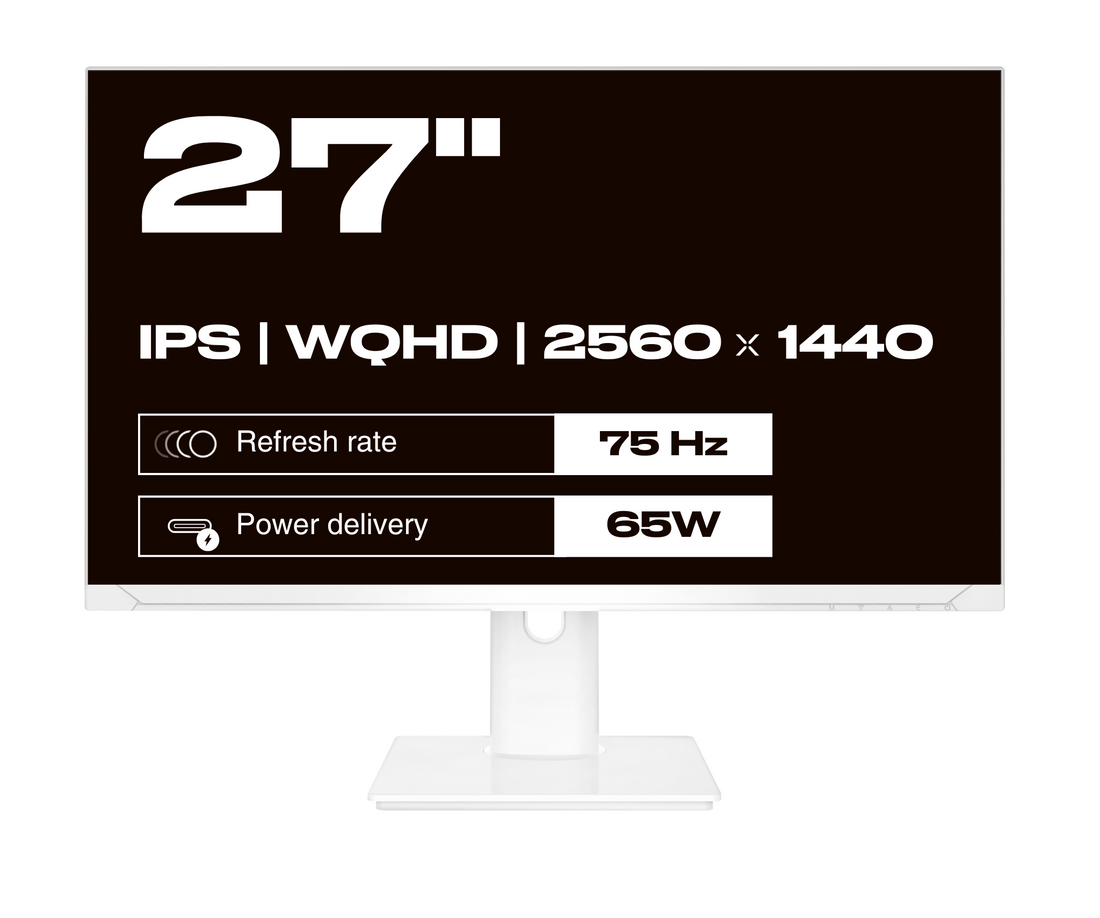 Écran PC Bureautique | 27&quot; | WQHD | Blanc
