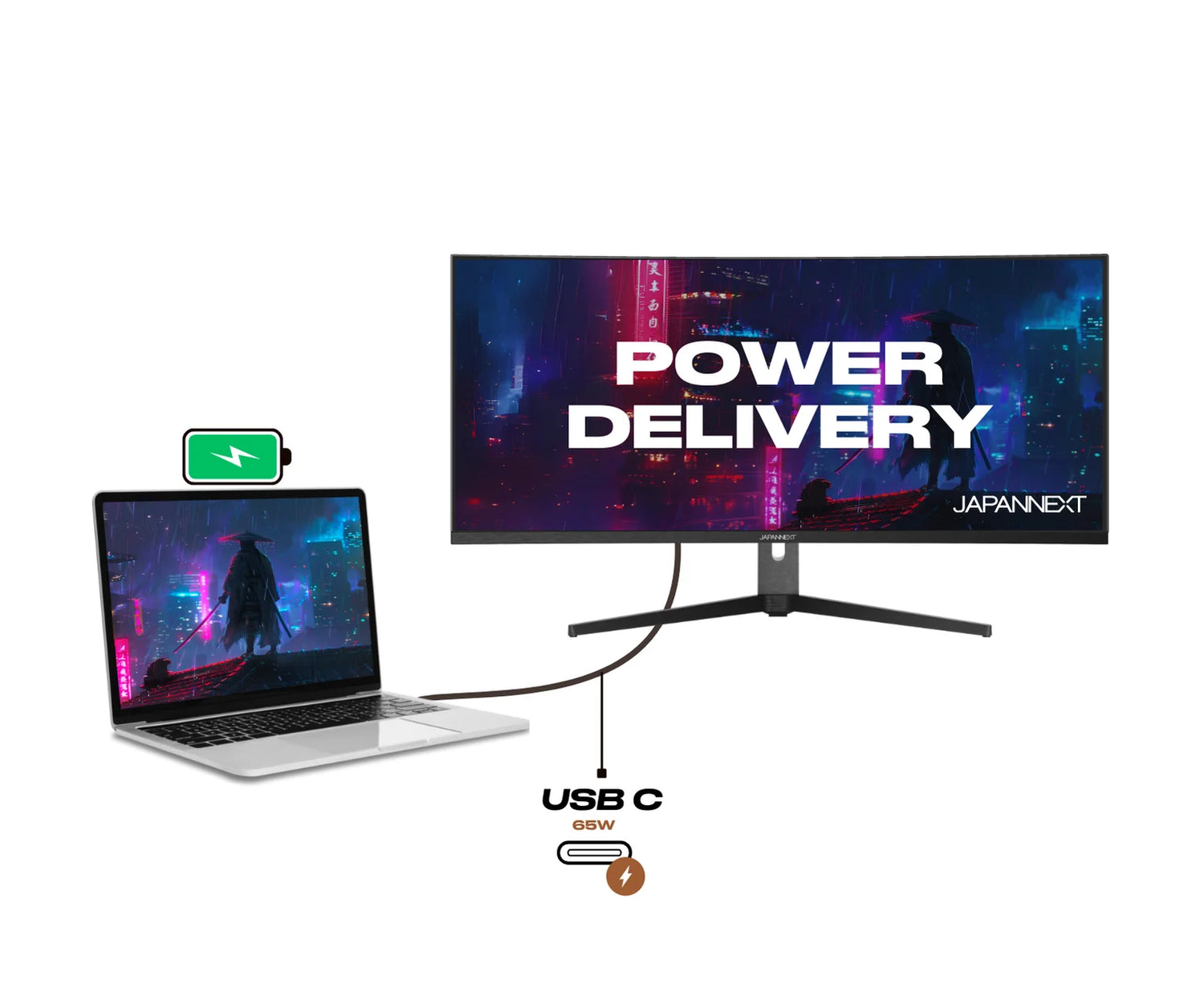 Écran PC Incurvé | 37.5&quot; | UWQHD+ | 144Hz | USB-C (+ charge 65W)