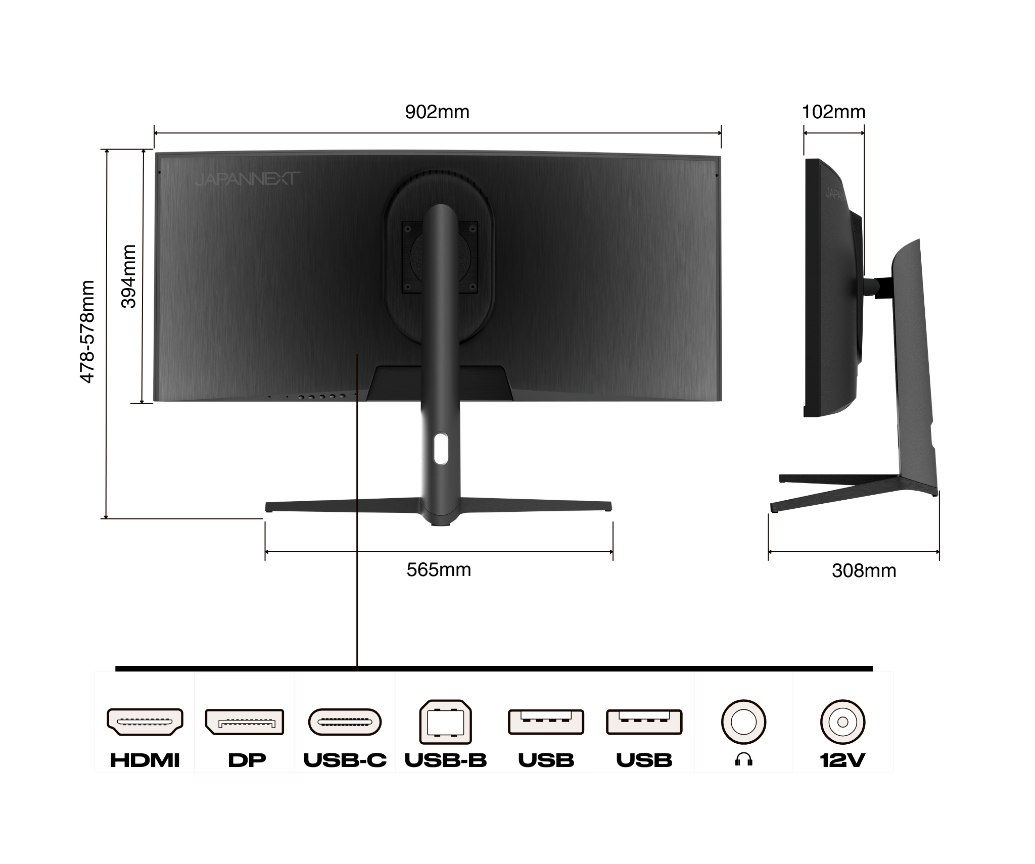 Écran PC Incurvé | 37.5&quot; | UWQHD+ | 144Hz | USB-C (+ charge 65W)