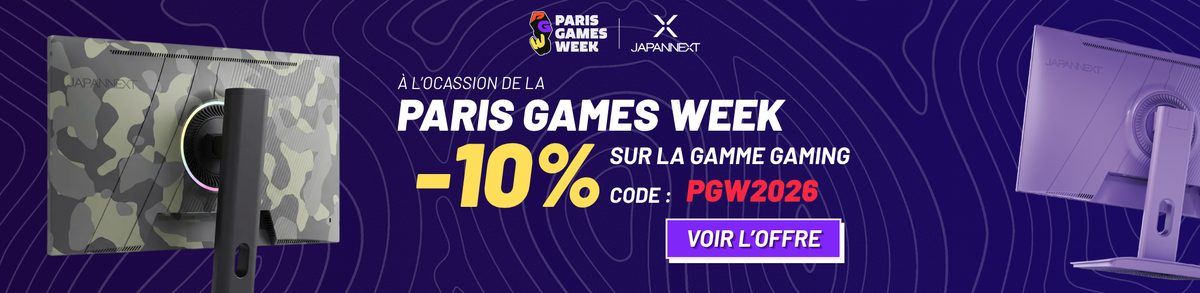 Promotion PGW : -10 % sur toute la gamme de moniteurs gaming JAPANNEXT à l’occasion de la Paris Games Week  avec le code PGW2026