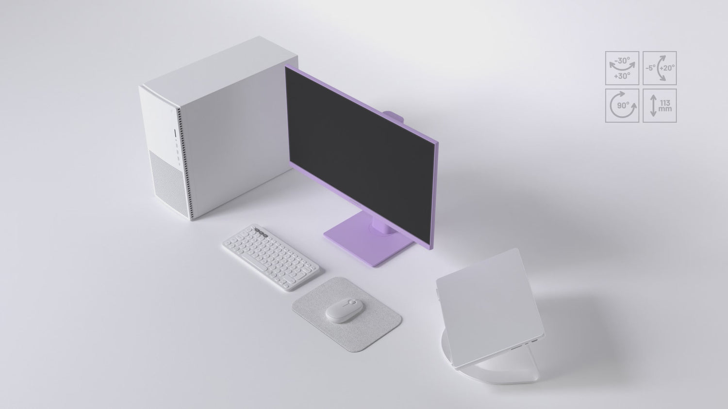 Gaming/Deskwork Monitor | 23.8&quot; | IPS | FHD | 120Hz | Pastel Purple