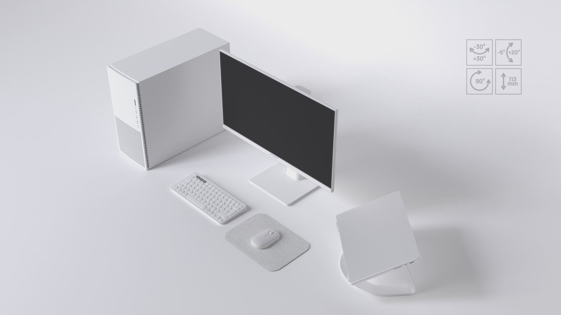 Gaming/Deskwork monitor | 23.8&quot; | IPS | FHD | 120Hz | Pastel White
